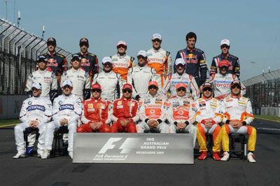 Zdjęcie grupowe kierowców przed GP Australii 2009