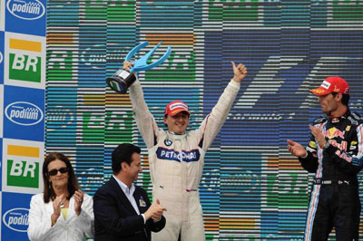 GP Brazylii 2009 - Robert Kubica na podium