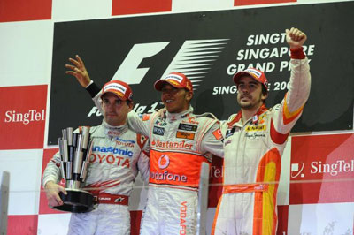GP Singapuru 2009 - podium