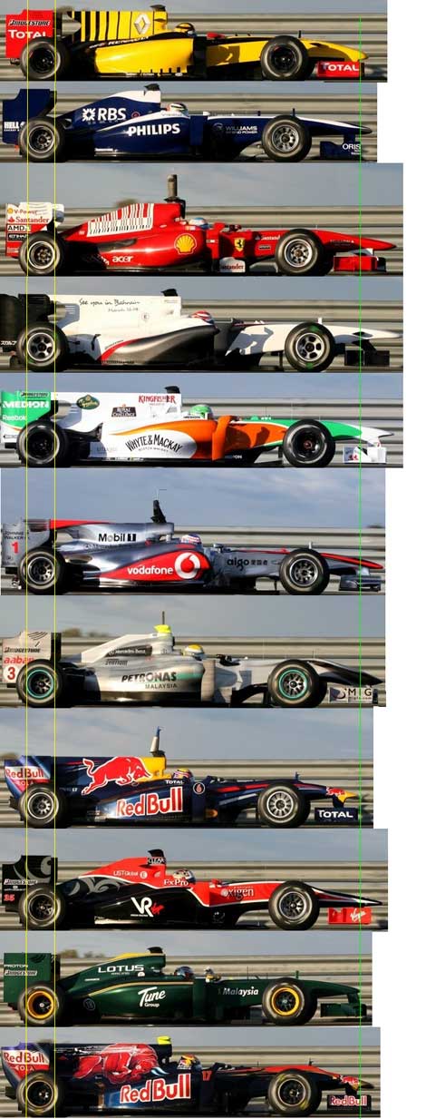 Porównanie bolidów F1 na sezon 2010