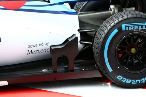 Nieregulaminowe skrzydełka Williamsa podczas testów na torze Red Bull Ring