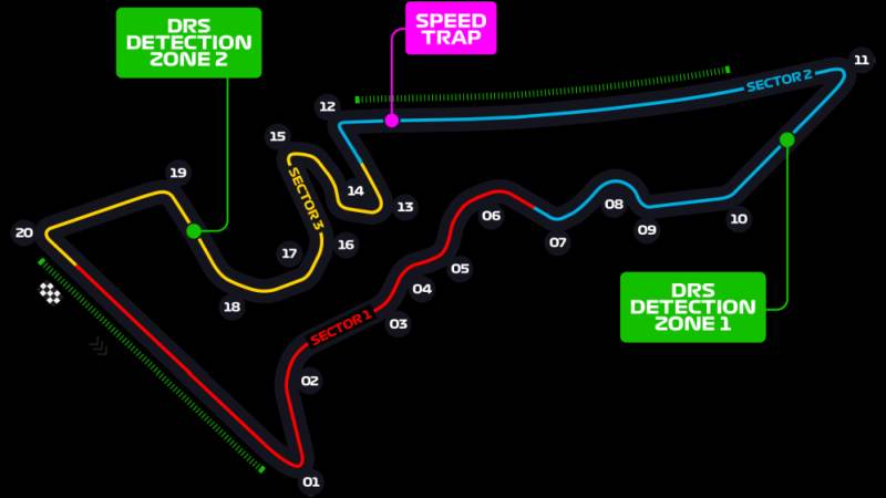 Mapa toru COTA w Austin