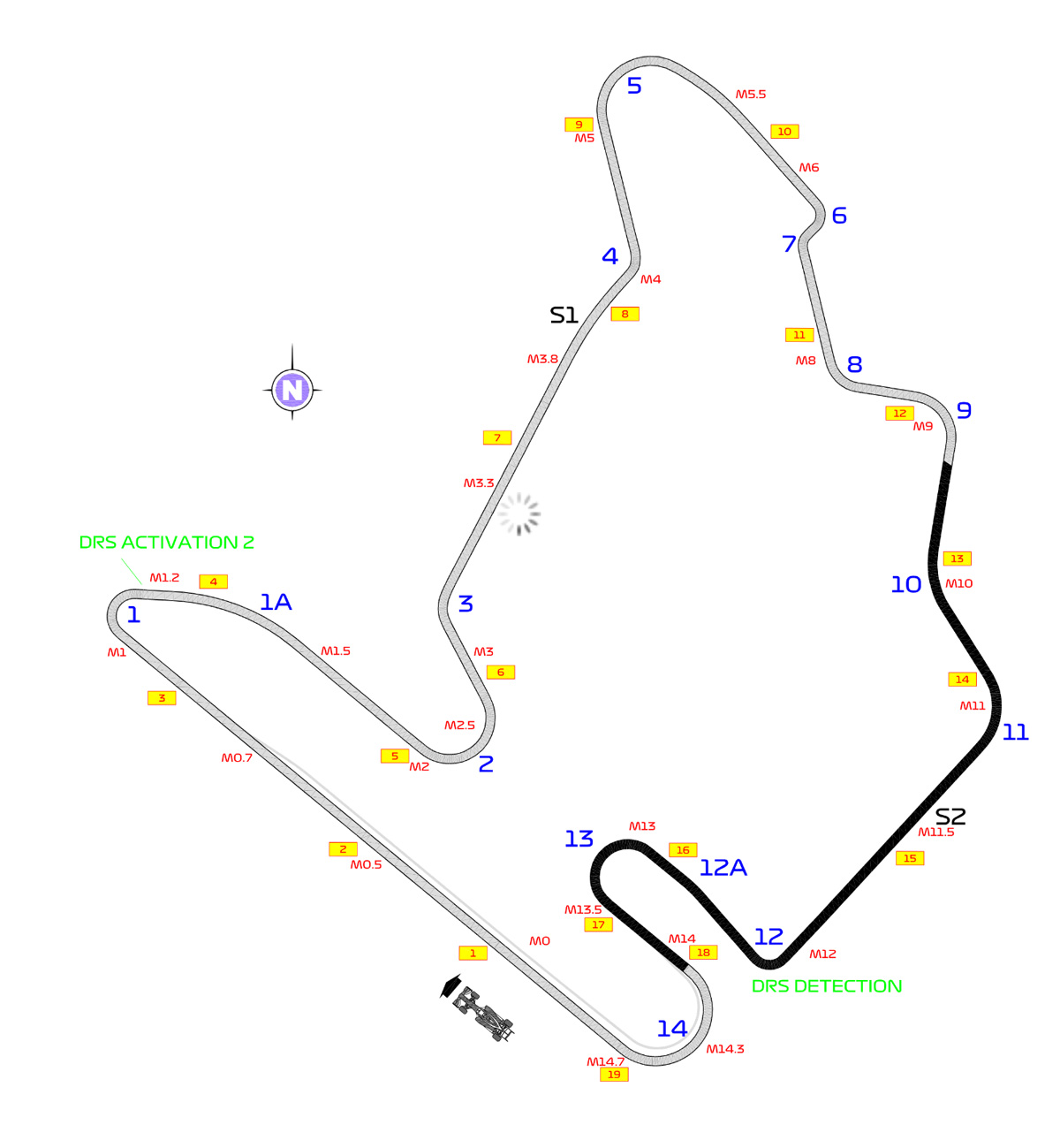 Strefy DRS na torze Hungaroring