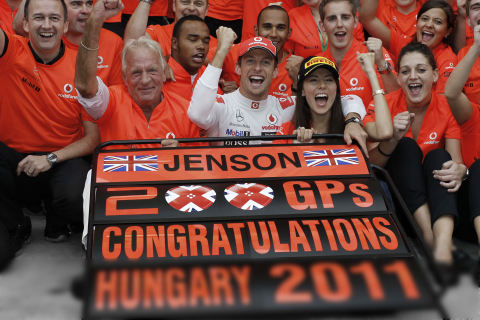 Button wygrywa w swoim 200 występie w F1