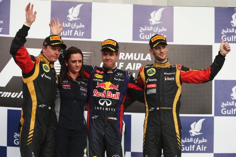 Vettel przed Lotusem na mecie GP Bahrajnu