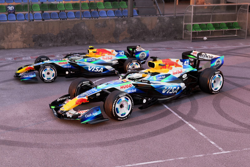 Racing Bulls zaprezentowało piłkarskie barwy na weekend pod Barceloną